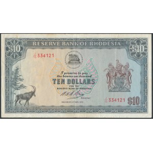 Rodezja, 10 Dollars 1972