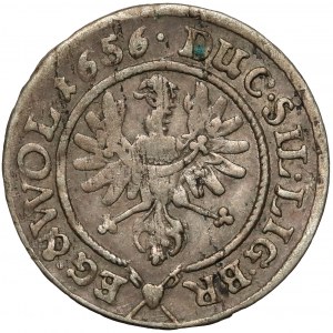 Śląsk, Trzej Bracia, 3 krajcary 1656, Brzeg - mały orzeł