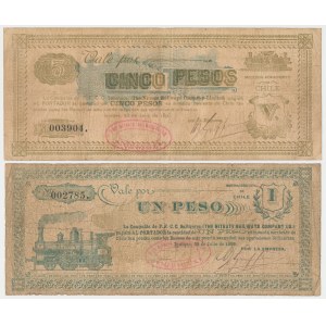 Chile, Nitrate Railways 1 i 5 Pesos 1898 (2pcs)