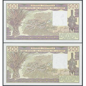 Afryka Zachodnia (Wybrzeże Kości Słoniowej) 2x 500 Francs 1981 i 1983 (2szt)