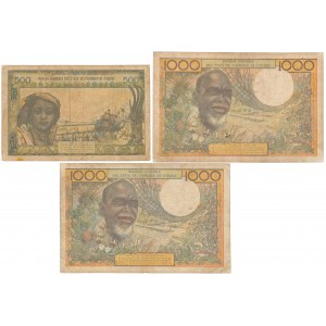 West Africa (Ivory Coast), 500 i 2x 1.000 Francs (2pcs)