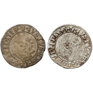 Prusy, Albrecht Hohenzollern, Grosz Królewiec 1538 i 1545 - zestaw (2szt)