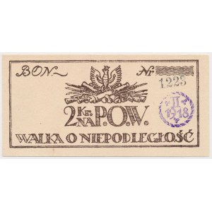 P.O.W. Walka o Niepodległość - Bon na 2 korony 1918