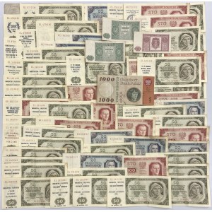 Pakiet banknotów - głównie 1948 rok z nadrukami (~66szt)