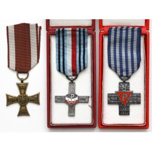 PRL, odznaczenia Krzyż Walecznych i Oświęcimski (3szt)