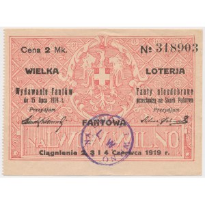 Loterja Fantowa na Inwalidów, 2 mk 1919