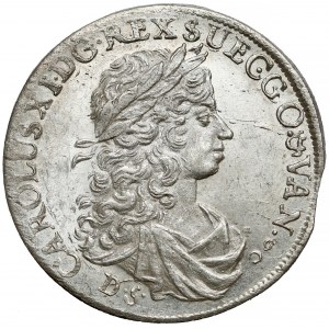 Pomorze, Karol XI, 1/3 talara 1674 DS, Szczecin - piękna