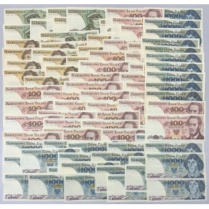 Zestaw banknotów PRL 50 - 1.000 zł (82szt)