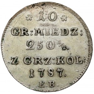 Poniatowski, 10 groszy 1787 E.B. - bardzo ładny