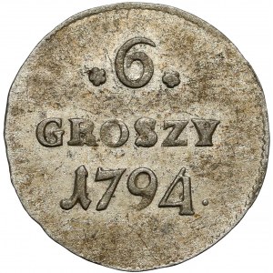Poniatowski, 6 groszy 1794 - pierwszy typ tarczy - ŁADNE
