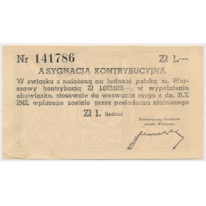 Asygnacja Kontrybucyjna 1 złoty 1942