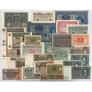Zestaw banknotów MIX - Niemcy, Austria (27szt)