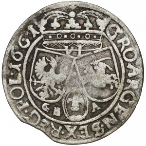 Jan II Kazimierz, Szóstak Lwów 1661 GBA - 2x DATA - rzadkość