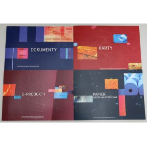 PWPW, zestaw folderów - Papier i druki wartościowe, E-produkty, Karty i Dokumenty (4szt)