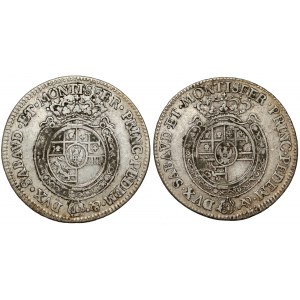 Włochy, Sardynia, 1/4 scudo 1766 i 1775 - zestaw (2 szt)