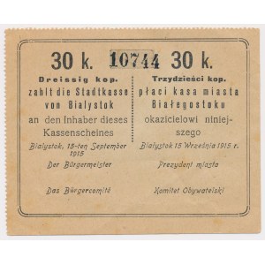 Białystok, 30 kopiejek 1915 - blankiet