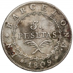 Hiszpania, Katalonia, Józef Napoleon, 5 pesetas 1809