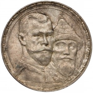 Rosja, Mikołaj II, Rubel 1913, 300 lat Romanowów - stempel głęboki