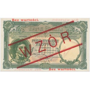 5.000 złotych 1919 - WZÓR - wysoki nadruk