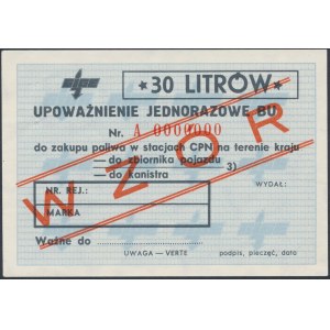 Talon na paliwo - WZÓR - upoważnienie jednorazowe