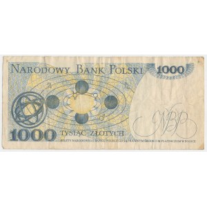 BŁĄD DRUKU 1.000 złotych (1979) - brak druku głównego awersu