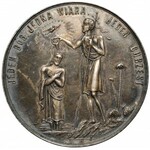 Medal chrzcielny, SREBRO, Łódź 1898 - z pudełkiem