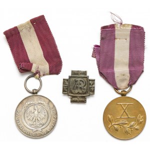 II RP, Odznaczenia za długoletnią służbę i Odznaka pamiątkowa AK - zestaw (3szt)