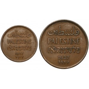 Palestyna 1 i 2 Mils 1927 - zestaw (2szt)