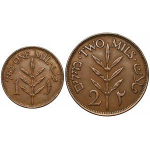 Palestyna 1 i 2 Mils 1927 - zestaw (2szt)