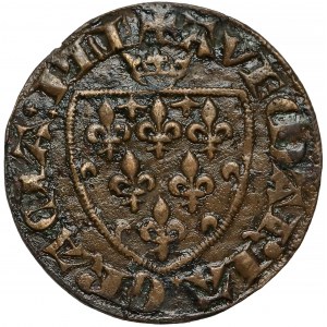 Francja, Liczman bez daty (1364/80) - AVE MARIA (tarcza)