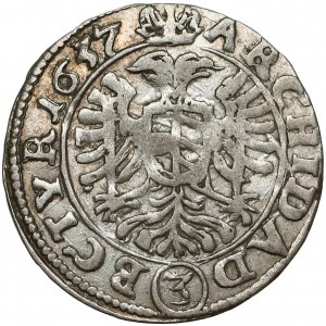 Austria, Ferdynand III, 3 krajcary 1637, Wiedeń