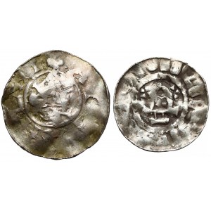 Otto III i Adelajda (983-1002), Denary z kapliczką - zestaw (2szt)