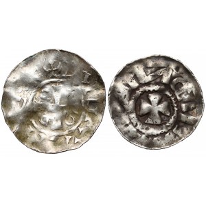 Otto III i Adelajda (983-1002), Denary z kapliczką - zestaw (2szt)