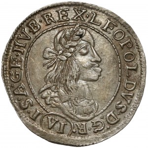 Węgry, Leopold I, 6 krajcarów 1674 KB, Kremnica