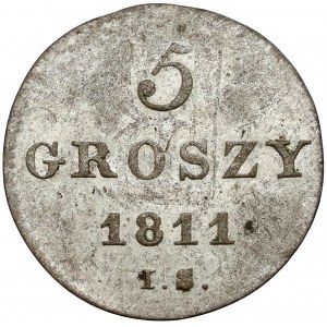 Księstwo Warszawskie, 5 groszy 1811 I.S. - mała data i inicjały