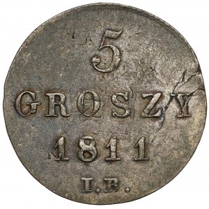 Księstwo Warszawskie, 5 groszy 1811 I.B. - wąska 5