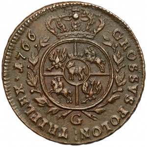 Poniatowski, Trojak 1766-G, Kraków - głowa