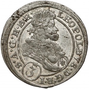 Śląsk, Leopold I, 3 krajcary 1696 CB, Brzeg - E-SI