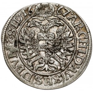 Śląsk, Leopold I, 3 krajcary 1667 SHS, Wrocław - szarfy