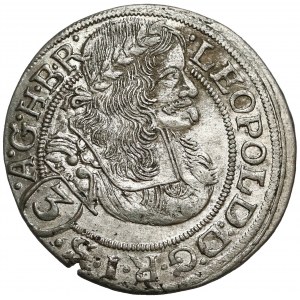 Śląsk, Leopold I, 3 krajcary 1670 SHS, Wrocław - z szarfami