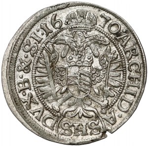 Śląsk, Leopold I, 3 krajcary 1670 SHS, Wrocław - z szarfami