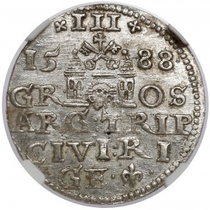 Zygmunt III Waza, Trojak Ryga 1588 - menniczy