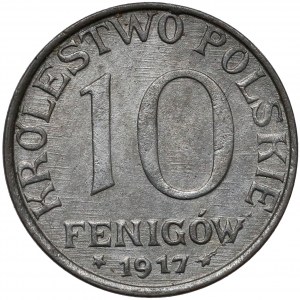 Królestwo Polskie, 10 fenigów 1917 NBO - piękne