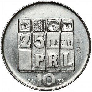 Próba NIKIEL 10 złotych 1969, 25-lecie PRL