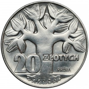 Próba NIKIEL 20 złotych 1964 Drzewo