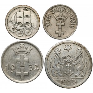Wolne Miast Gdansk 1/2-2 guldena 1923-1932 - zestaw (4szt)
