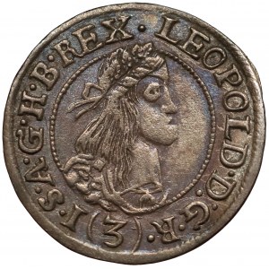 Węgry, Leopold I, 3 krajcary 1666 KB, Kremnica