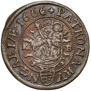 Węgry, Leopold I, 3 krajcary 1666 KB, Kremnica