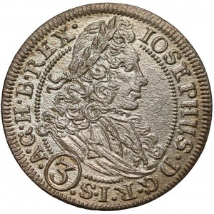 Śląsk, Józef I, 3 krajcary 1706 FN, Wrocław