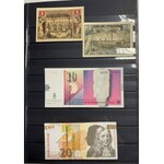 Zestaw MIX banknoty zagraniczne, notgeldy i znaczki w albumie (39szt)